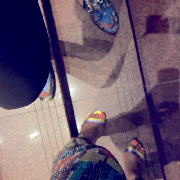 Metallic Rainbow Colored Strappy Heel - Picture 8 of 8